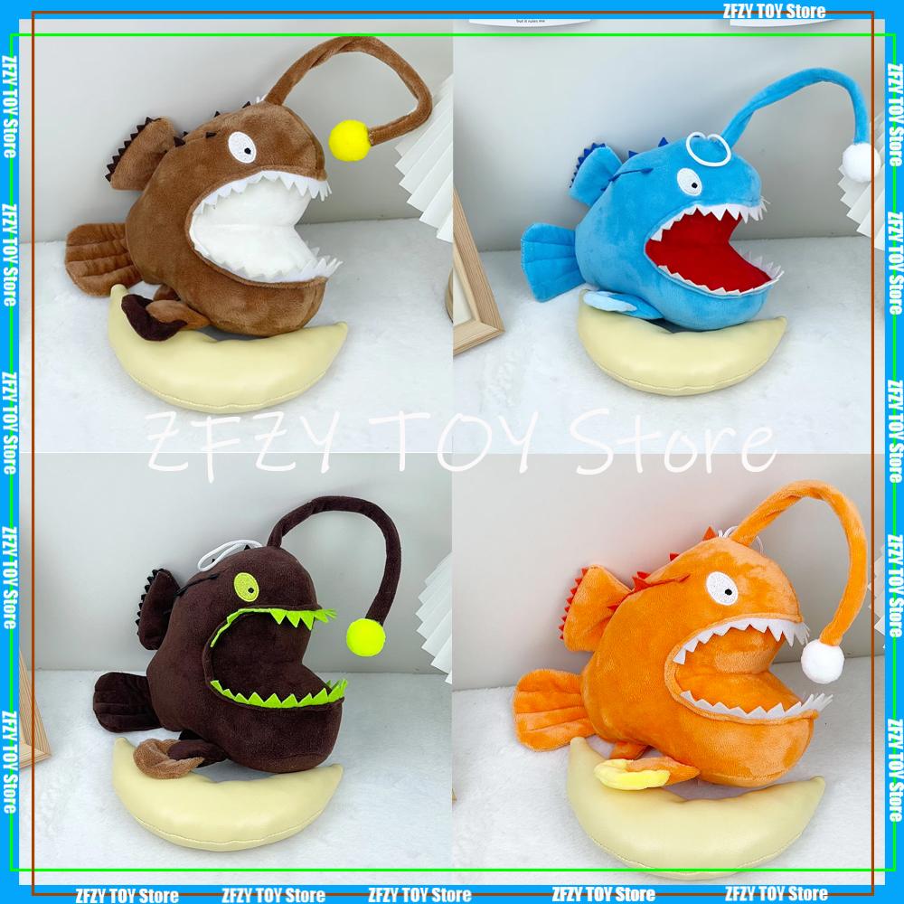 

New R.E.P.O Repo Plush Lantern Fish Anime Figure Plush Toy Simulation Monkfish Cute Lophiiformes Ocean Animal Doll Kids Gift 22cm безодня