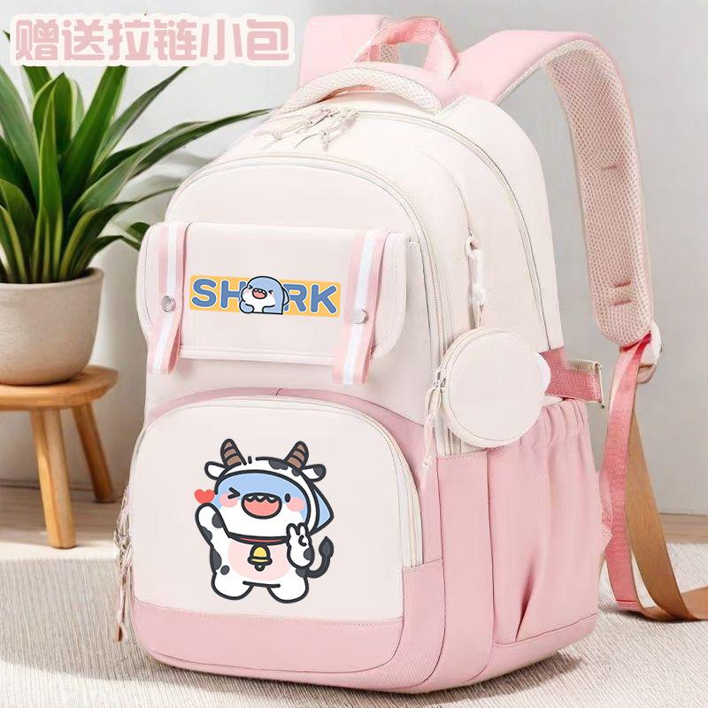 Fat Shark Cute Boy And Girl Cartoon Student Schoolbag Large Capacity Casual Book Backpack