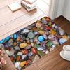 Pebbles Pattern Polyester Doormat Non-Slip Bath Mat Indoor Outdoor Home Decor Carpet Living Room Bedroom Kitchen Rug