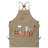 Waterproof Canvas Multi Pocket Barber Apron Men's and Women's Painting Work Clothes Anti Fouling Apron for Coffee