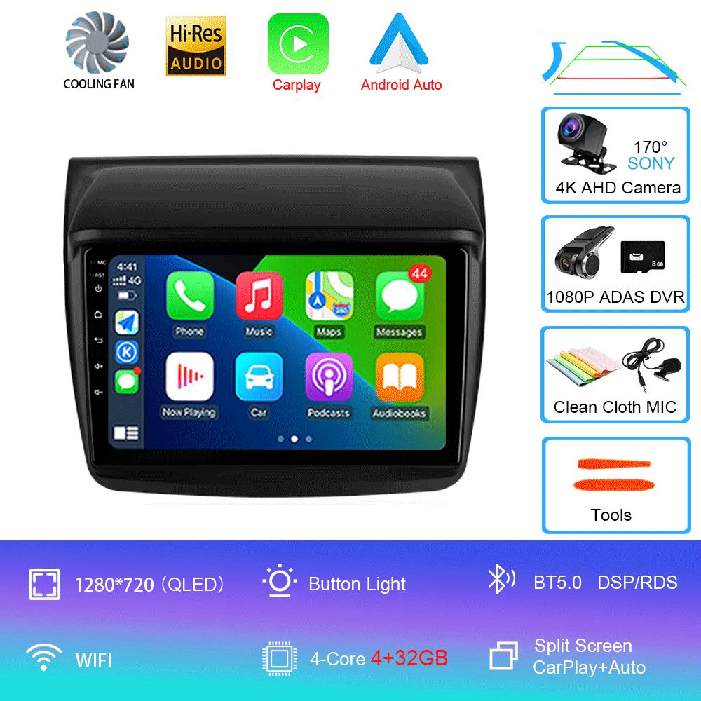 Car Radio Android 14 Carplay For Mitsubishi Pajero Sport 2 L200 Triton 2008 - 2016 Navigation Multimedia Player Stereo WiFi+4G