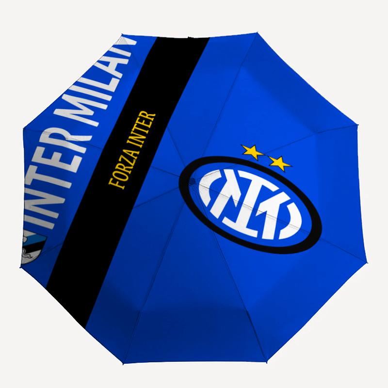 Inter Milan Theme Automatic Umbrella, Lightweight & Portable, 8 Rib, Perfect for Outdoor Travel, Birthdays, Christmas, Gifts.