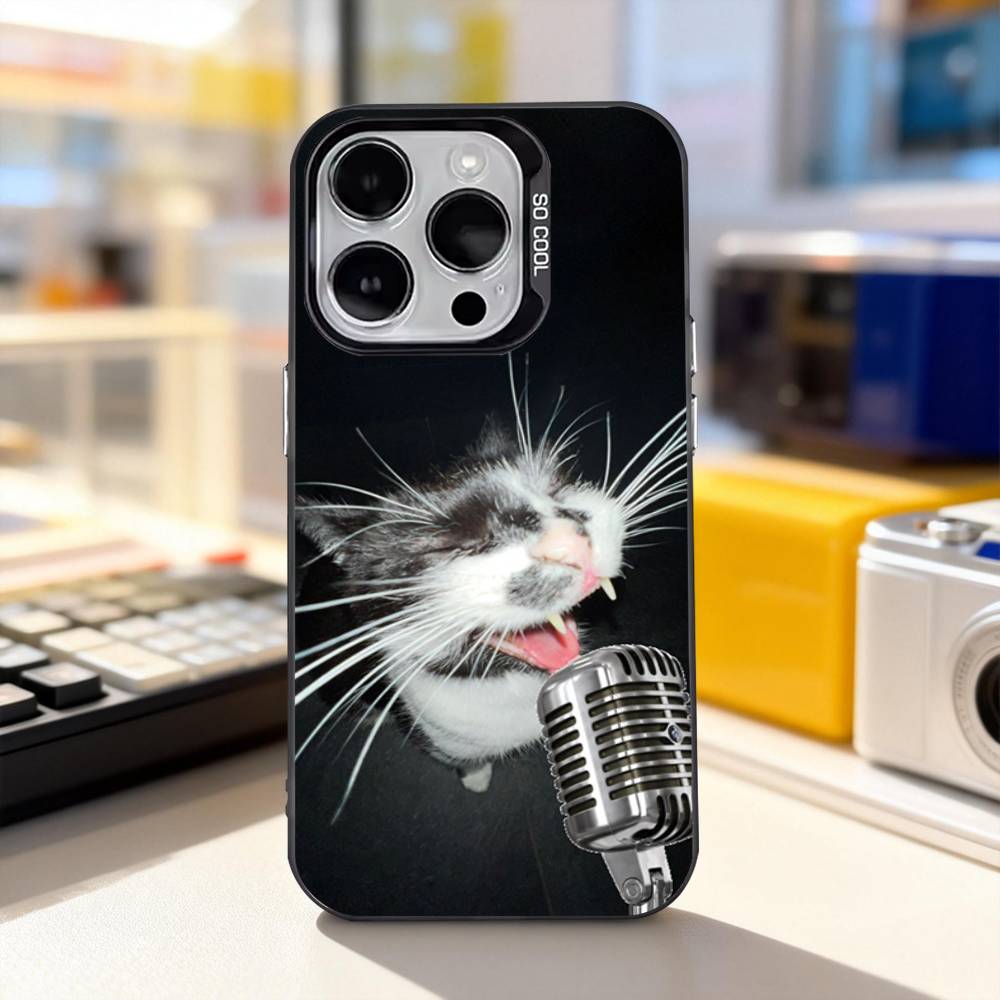 Funny Cat Memes Cute Phone Case For iPhone 11,12,13,14,15,16,17,Pro,Max,Plus,E,Air,Mini IMD Matte Black