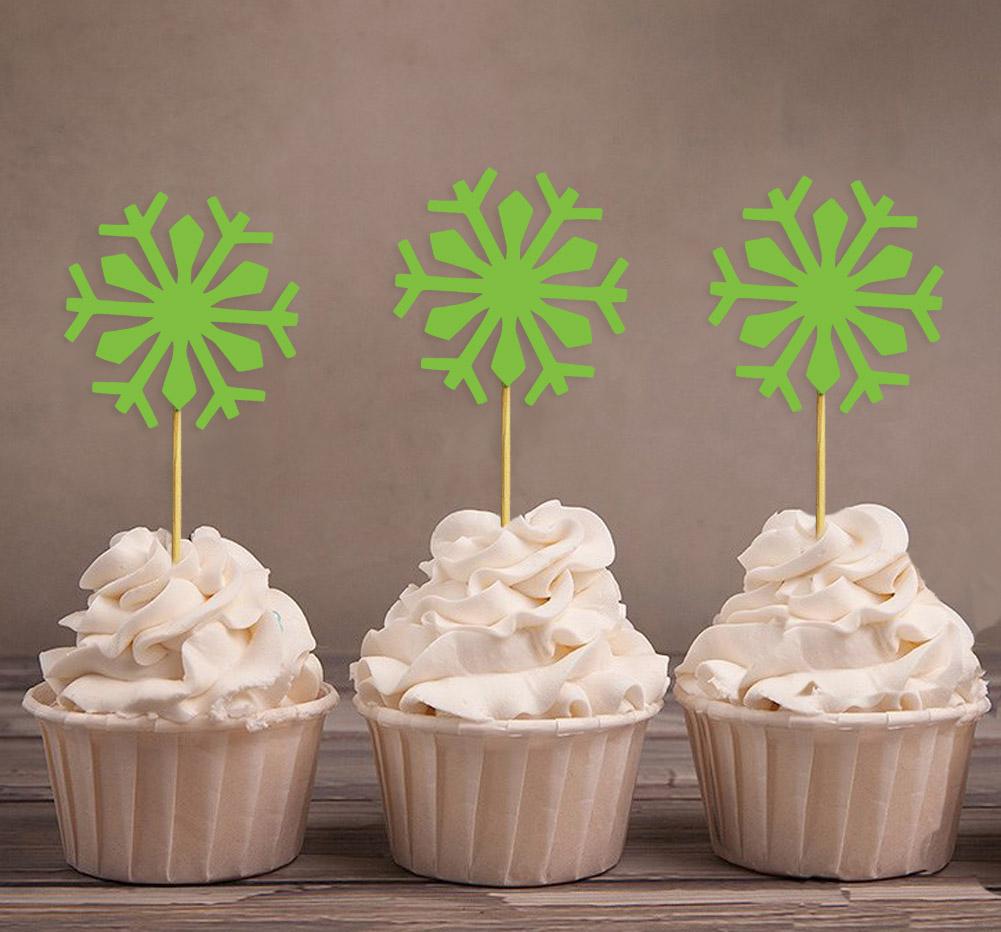 Liebling Souvenir| Weihnachtsfeier Schneeflocke Winter Cupcake Topper | Dessert-Dekorationen für Hochzeiten – Packung mit