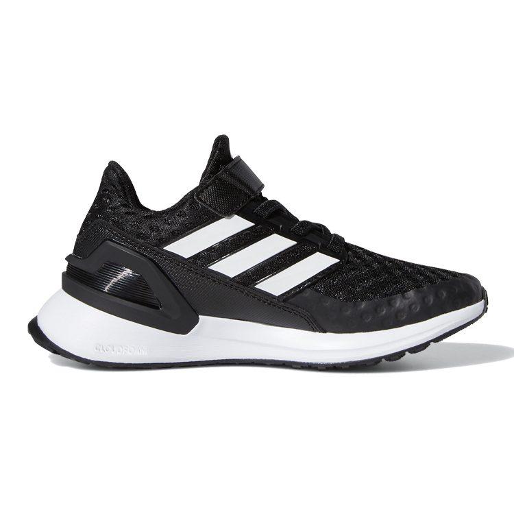 adidas Rapidarun EL K Fabric Slip Resistant Low Top Kids' Running Shoes Black White Kids' EF9258