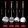 Stainless Steel Turner With Wooden Handle Heat-Resistant Long Handle Soup Ladle Spatula Kitchen Cooking Utensils