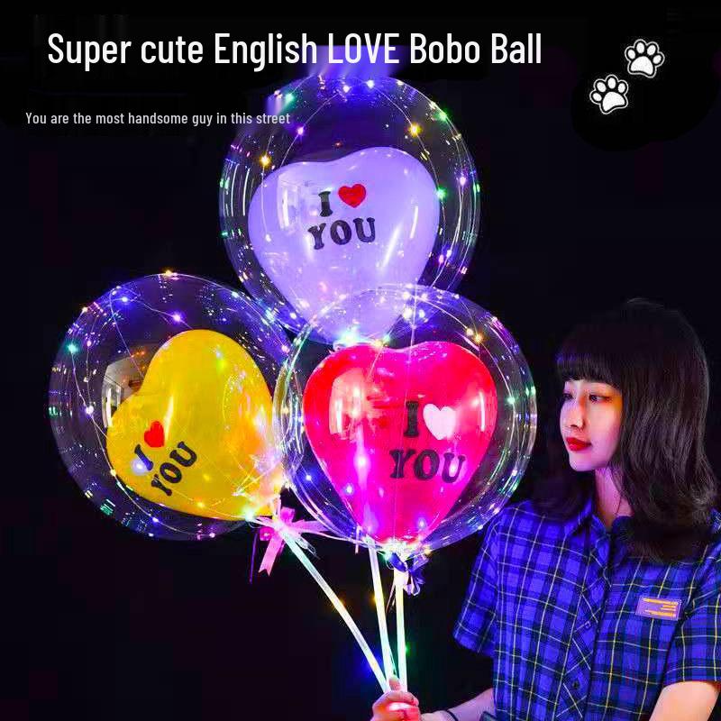 Double-Layer Glow Bobo Balloon – Handheld Night Market Trendsetter