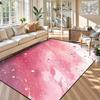 Rosa Blau Farbverlauf Glitzer Teppich, Pastell Funkelndes Pulver Einfaches Uni Muster, Rutschfeste Waschbare Matte für Wohnzimmer Sofa Esstisch