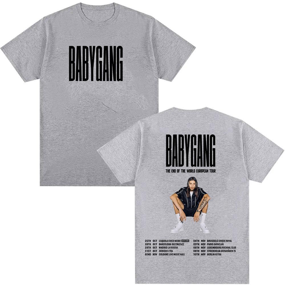 

Rapper Baby Gang T-shirt The End of European World Tour Men s Gothic Hip-hop 2025 Summer Pure Cotton 100% Printed T-shirt 3XL