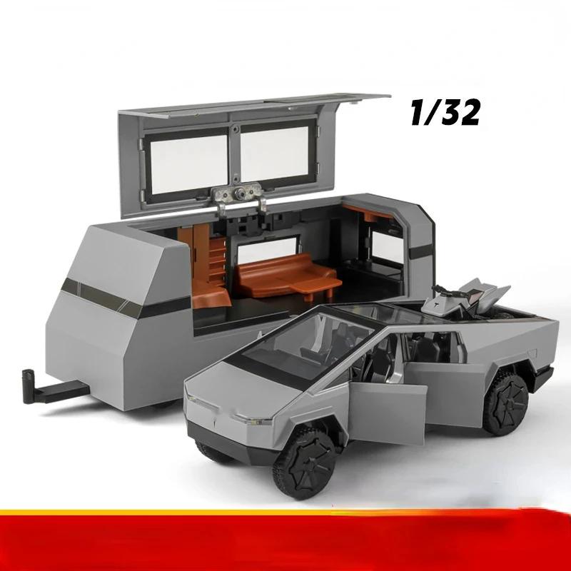 VKYA1 1/32 Tesla Cybertruck Modell 3 Modell S Modell X Modell Y Spielzeugauto Diecast Metall Off Road Sammlung Rückzieher Sound Licht Geschenk Junge