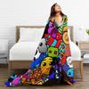 Geometry Gaming Dashed Blanket  Picnic Flannel Throw Blanket For Couch Bed Warm Soft Ized Quality Bedspread Birthday Gift