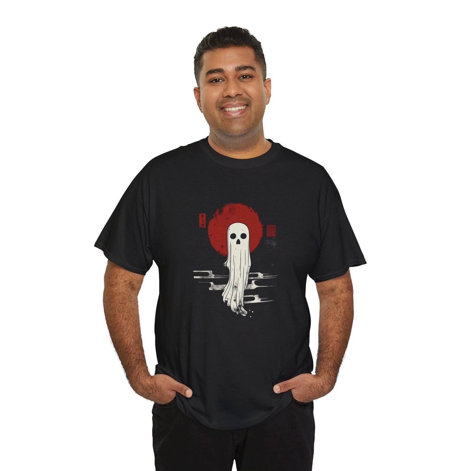 Japanese Spooky Ghost T-Shirt | Samurai Spirit Tee | Kanji Japan Shirt S