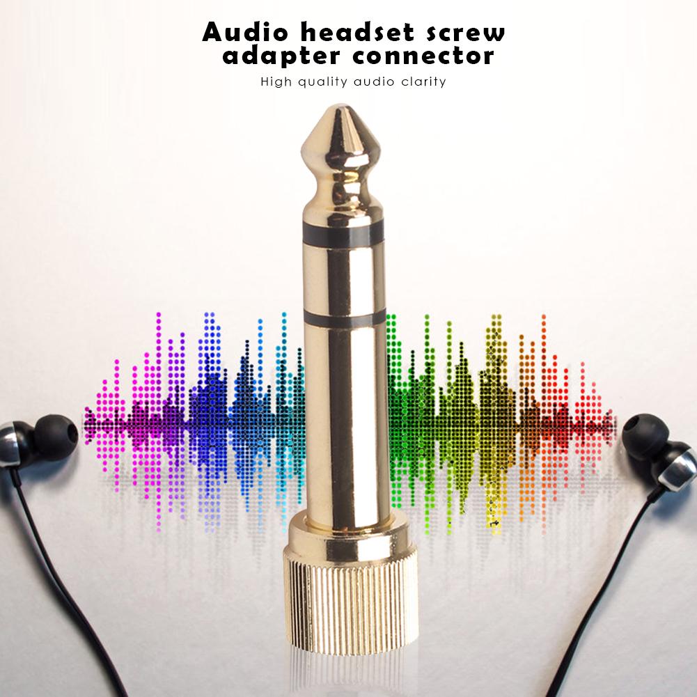 6.35mm Male To 3.5mm Female Plug Headphone Audio Adapter with 3.5mm Screw Jack Audio Video Cable Adapter Locking Cable