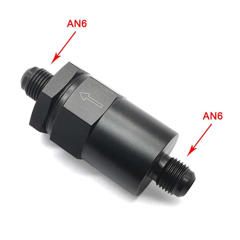 Aluminum Black 6AN Inline Fuel Filter 30 Micron