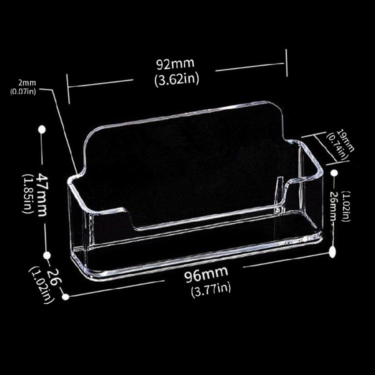 2Pcs Desktop Business Card Casr Display Stand Acrylics Card Stand Desk Business Card Organizers Name Card Storage Casre