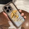 Wanderlust World Map Travel Route Art Phone Case for iPhone 17 16 15 14 13 12 11 Series Pro Max Plus Double Layer Protection