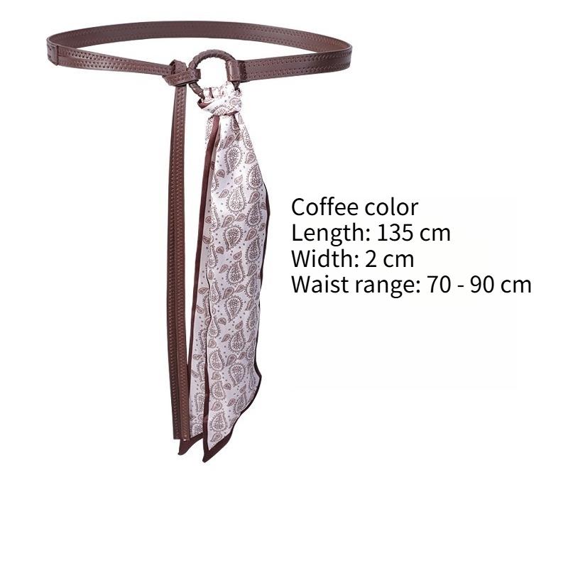

1PC Silk Scarf Belt Accessories Women s Ribbon Belt Chain Belt Hip Hop Punk Vintage American Decor with Jeans Belt Red