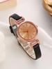 Fashion Retro Elegant Leather Strap Alloy Dial Quartz Women's Watch for Everyday Wear, Christmas Gift