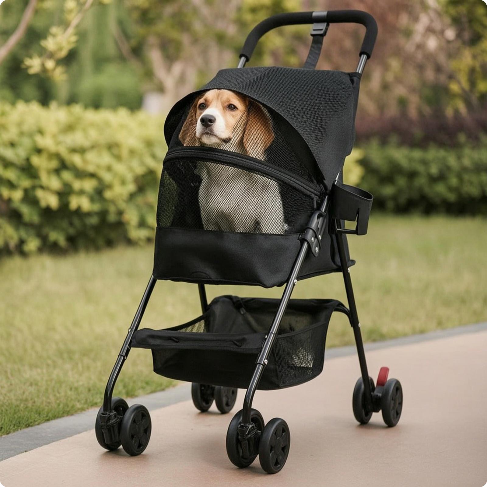 Pet Stroller with Cup Holder Foldable