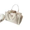 Korean INS Mommy Bag Multifunctional Canvas Tote Handbag Fashionable Large Capacity Maternity Mom Bag