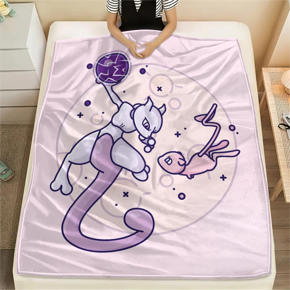 Mew Pokemon Theme Blanket, Cozy Throw for Living Room, Ideal Gift for Pokemon Collectors.chl