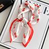 Stile britannico geometrico nuovo collo 71 seta sintetica piccolo foulard primavera e autunno versatile temperamento foulard da collo da donna