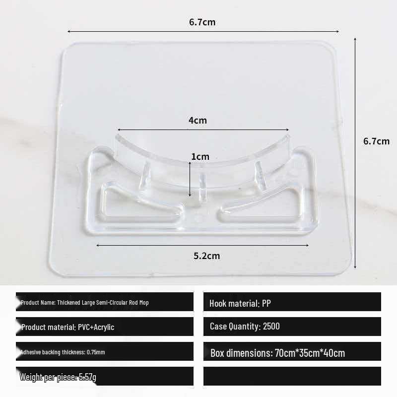 Telescopic No-Drill Curtain Rod Holder with Wall Support Clips