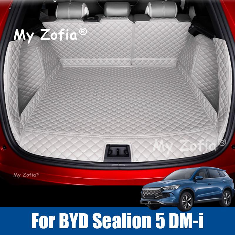 High Quality Leather Car Trunk Mat Cargo Liner For BYD Sealion 5 DM-i 2025 2026 Car Boot Carpet Interior Accessories Covers