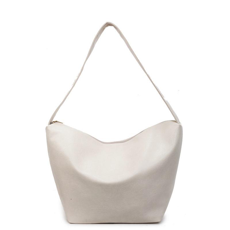 

Модная новая нишевая универсальная сумка-мессенджер из мягкой кожи, женская ретро-сумка через плечо большой вместимости, ленивая трендовая сумка-тоут бежевый