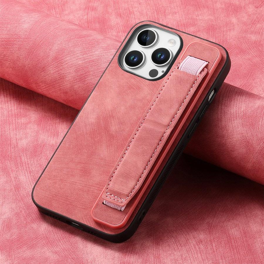 Anti-Drop Phone Case with Adjustable Stand & Strap for iPhone Samsung Xiaomi Google Premium Smooth Leather Anti-Fingerprint Case Cover