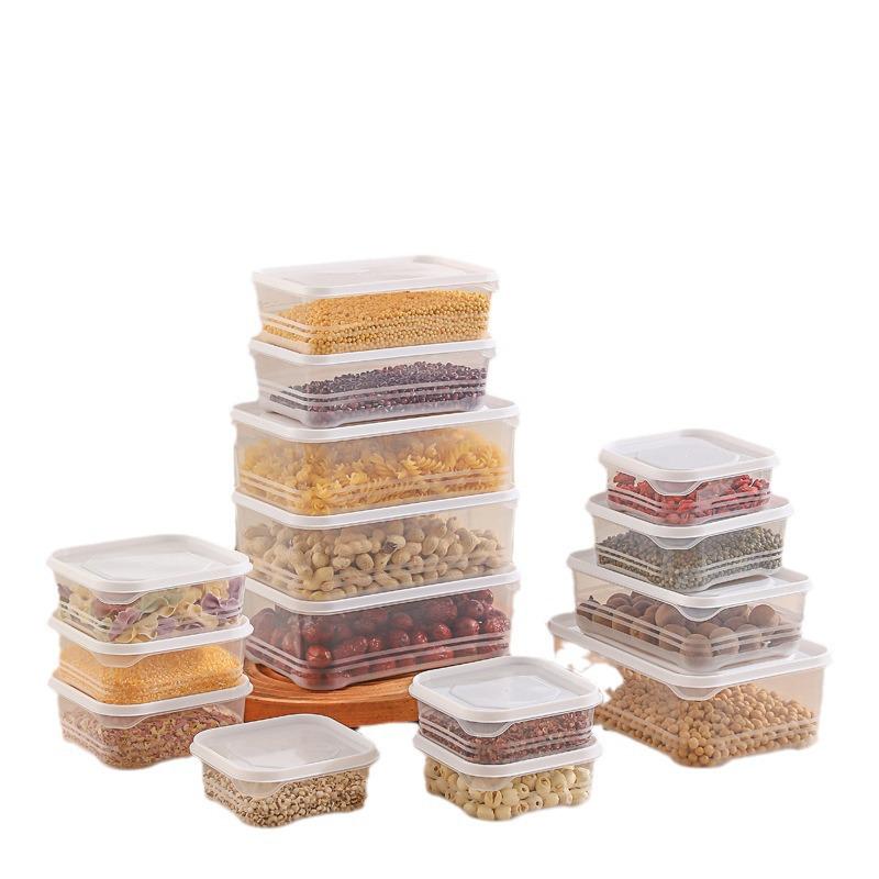 Food Grade Transparent Plastic Square Grain Storage Jar