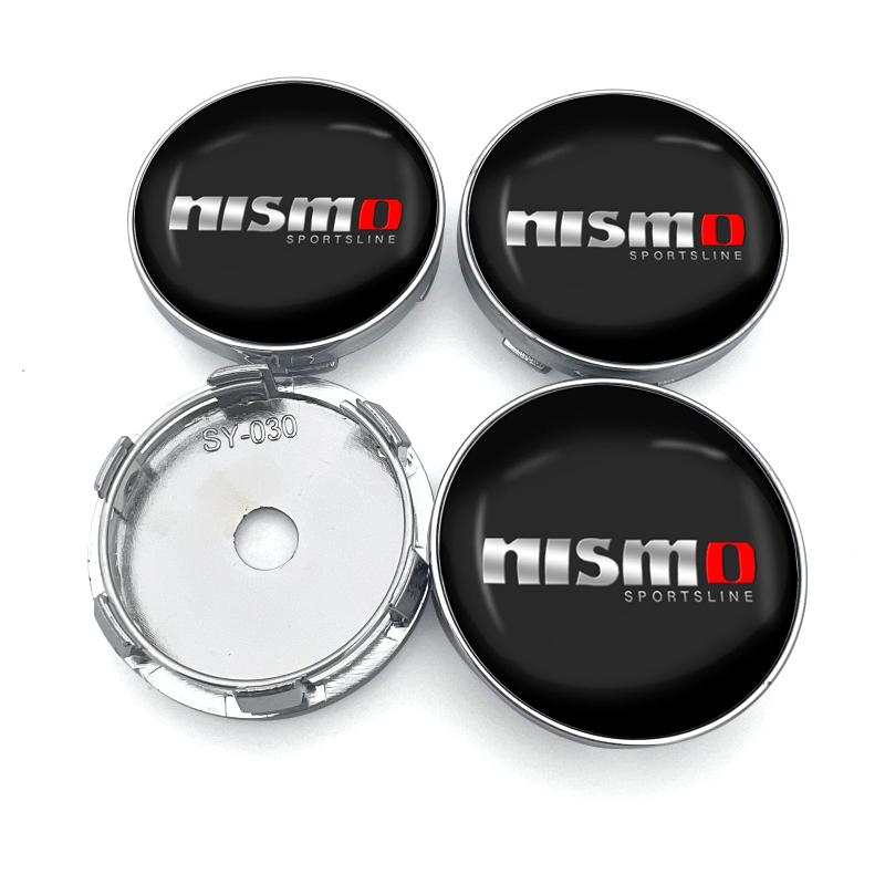 

4 шт. 60 мм Колпачки на центр ступицы колеса автомобиля Защитная крышка Автоаксессуары для Nissan Nismo Tiida Teana ALTIMA SYLPHY MURANO KICKS QASHQAI GTR Nismo-1