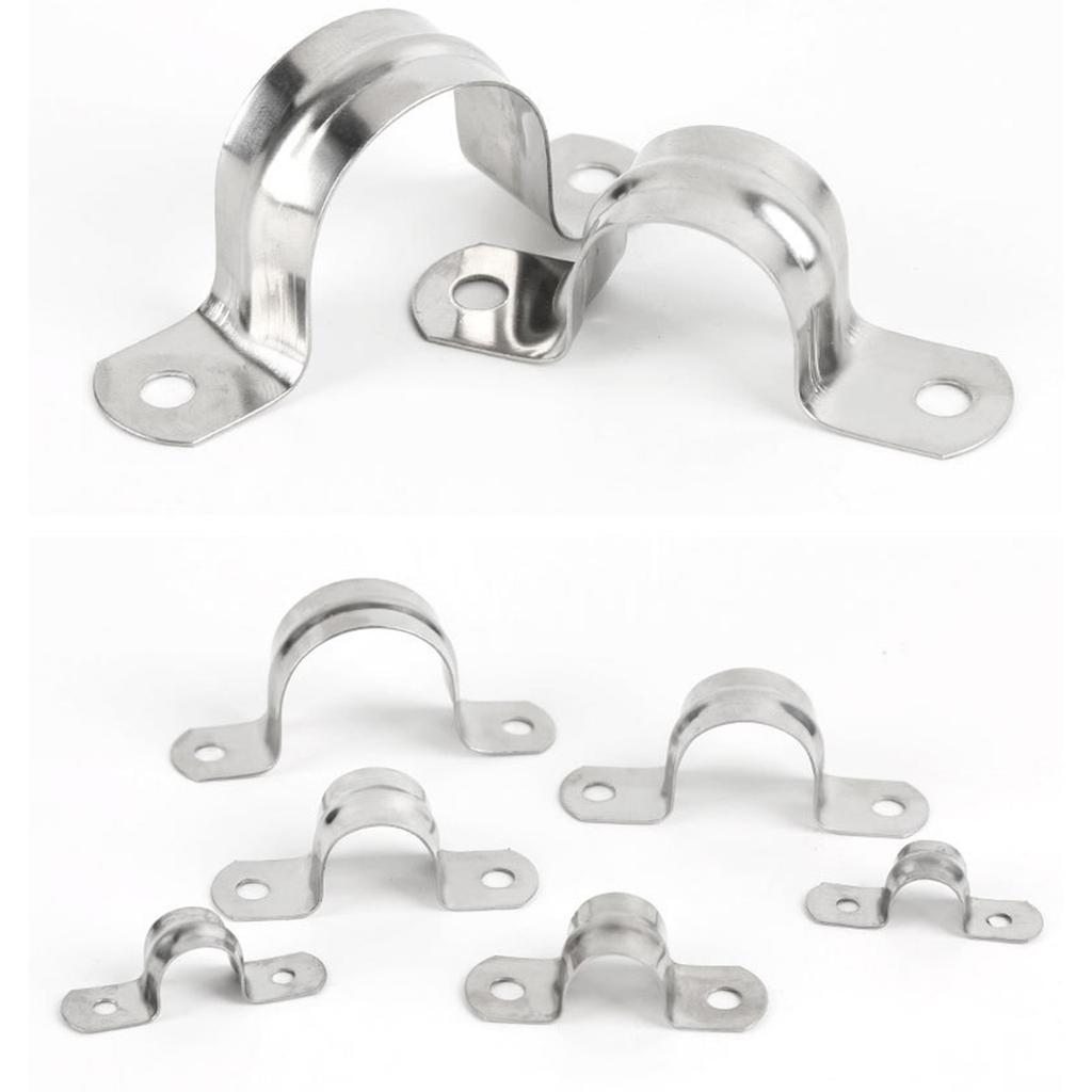 Heavy Duty Saddles Pipe Clamp Metal Water Tube Holder Bracket 2 Hole for Enhances Durability and Corrosion Resistance