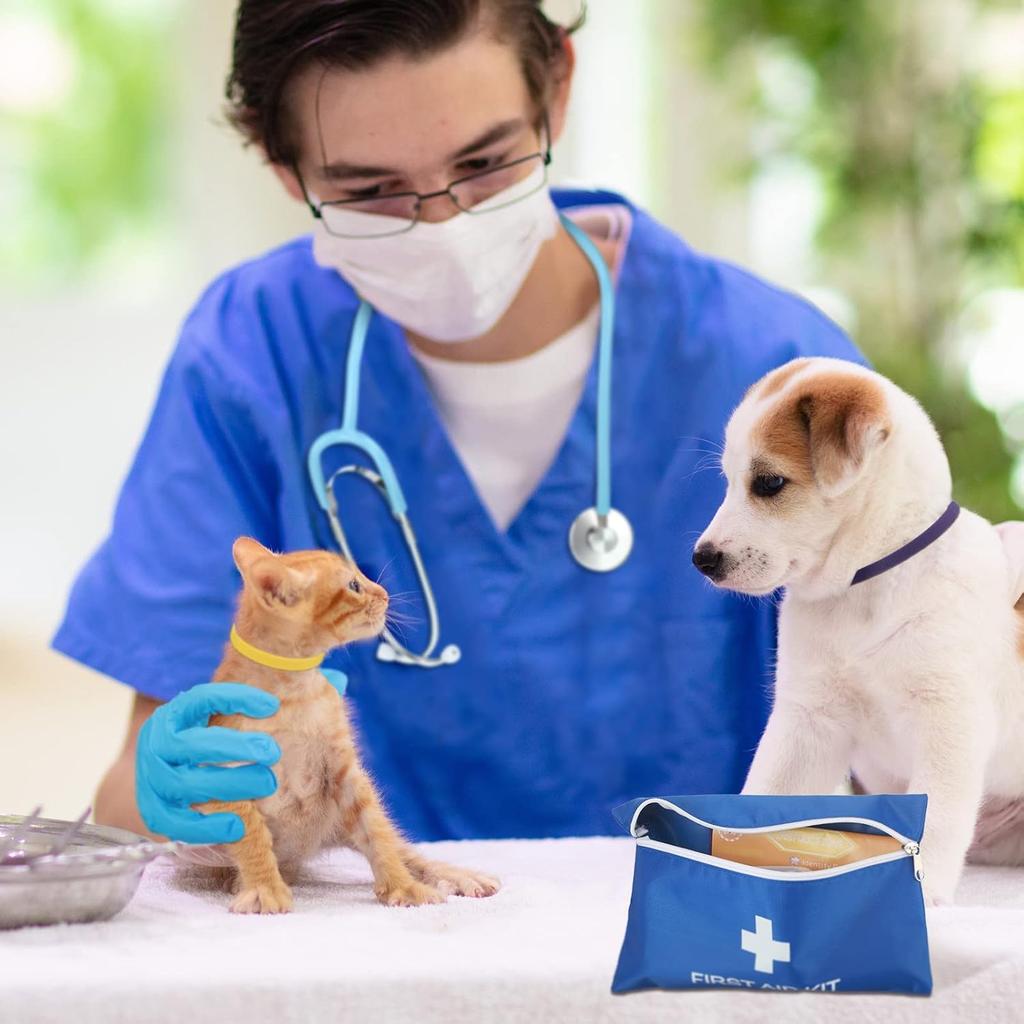 48 Pcs Puppy Kitten Whelping Kit Include 4 Puppy Feeding Tube, 6 Record Keeping Charts, 15 Whelping Collars, 15 Cord Clamps, 2 Gloves, Bulb