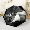 Elvis Customizable Name Umbrella Portable Automatic Umbrella Compact 8-Rib Lightweight Foldable Design Travel Essential Stylish Accessory