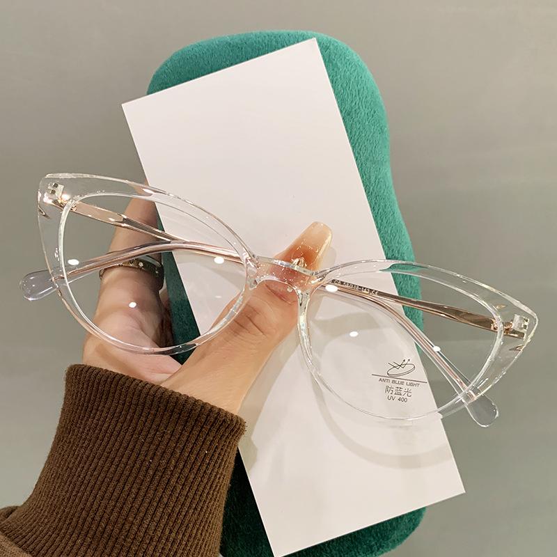 Unisex Retro Cat Eye Reading Glasses Women Elegant Small Frame Decorative Glasses Anti Blue Light Computer Far Sight Eyeglasses