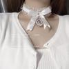 Jingle Bell Bow Lace Choker Necklace: Soft Girl Collar Accessory