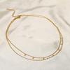 Women Necklace Adjustable Chain Clasp Neck Pendant Stainless Steel Choker Casual Fashion Girls Jewelry Dressing Decoration