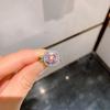 Jewelry Xiaoqing Simulation Color Treasure Emerald Red Treasure Yellow Diamond Pink Diamond Ring