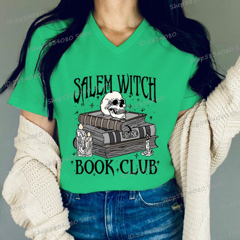 Witch Book Club Shirt for Women Bookish Halloween TShirt Spooky Book Lover Graphic Tee Top Spooky Season Reader Gift Tshirts
