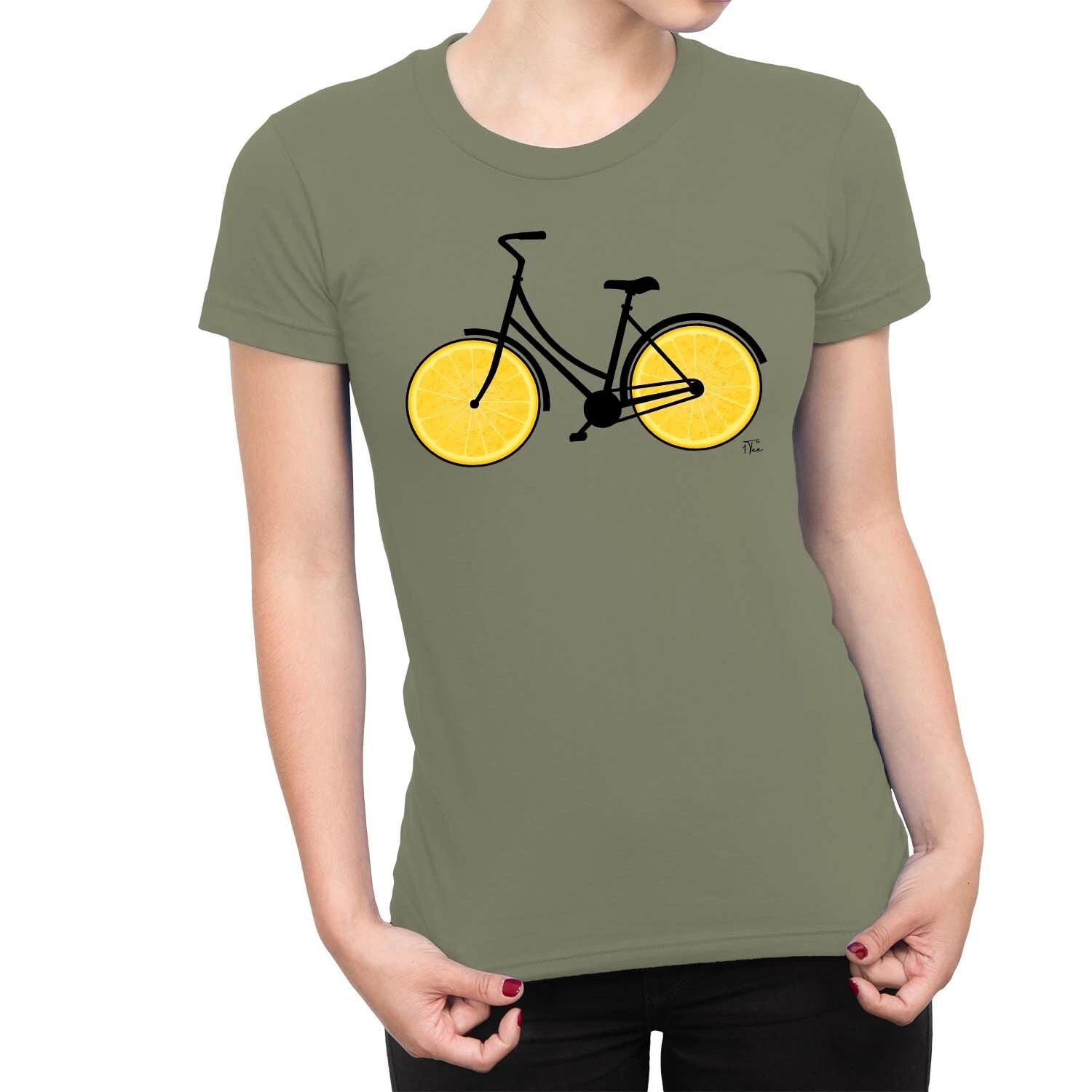 1Tee Womens Zesty Lemon Wheels Bike T-Shirt XXXL