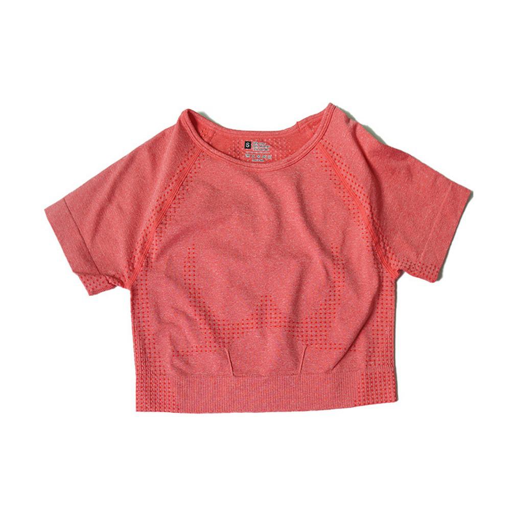 Women's Seamless Short-Sleeve Yoga Suit - Moisture-Wicking, Quick-Dry Fitness T-shirt