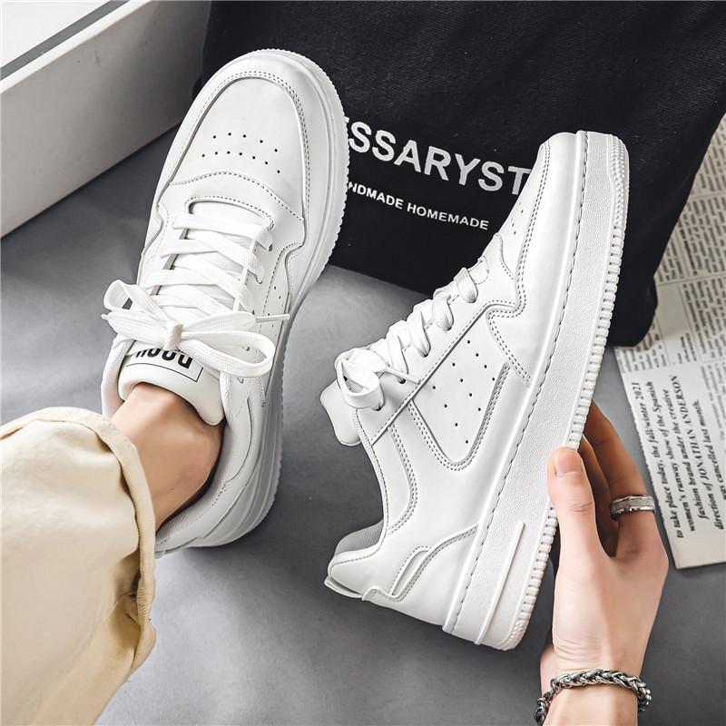 Men's Shoes Spring New Breathable Little White Shoes Male Students Trend Versatile Platform Sports Leisure Low-top Board Shoes Male