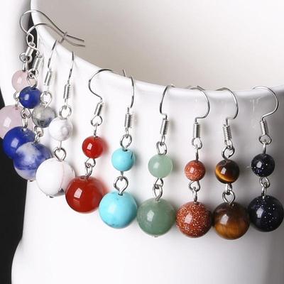 Steinperlen Achat Ohrringe für Frauen Mädchen Schmuck Zubehör