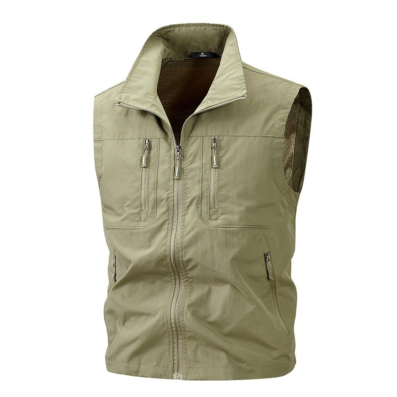 New Summer Thin Work Suit Vest for Men's Loose Fishing Photographer Horse Clip Jacket