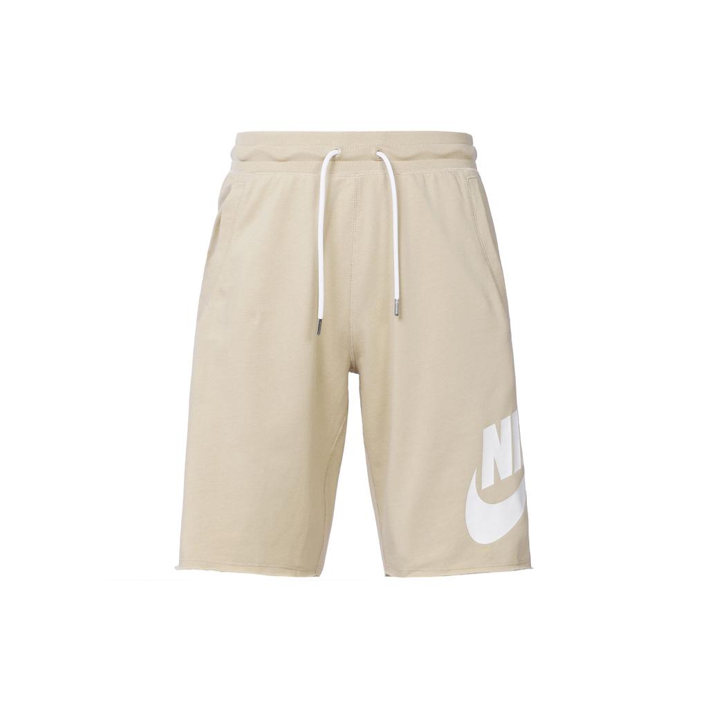 Nike Solid Color With Brand Logo Print Drawstring Casual Shorts Men Bottoms Beige 836278-206