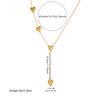 DIEYURO 316L Stainless Steel Heartshaped Gold Bracelet Necklace For Girl Delicate Fashion Simplicity Pendant Jewelry Suit