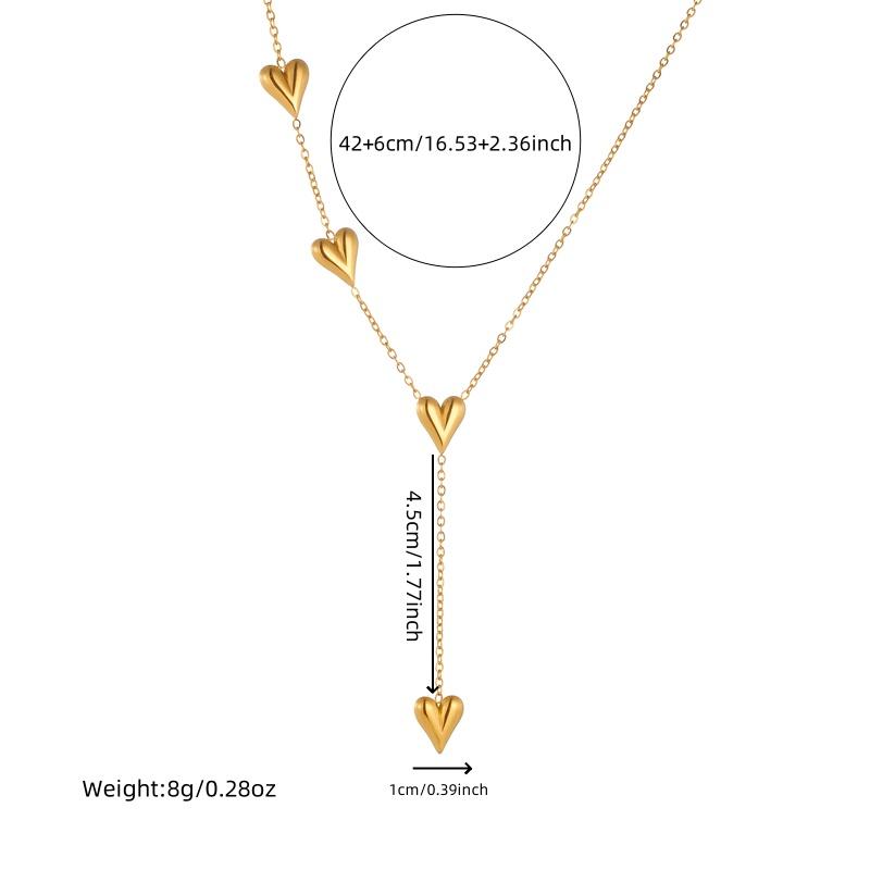 DIEYURO 316L Stainless Steel Heartshaped Gold Bracelet Necklace For Girl Delicate Fashion Simplicity Pendant Jewelry Suit
