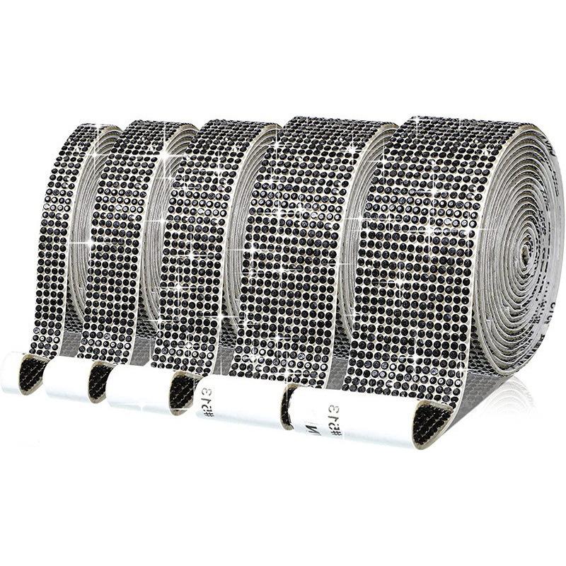 10Yard Rhinestone Ribbons Silver Self Adhesive Crystal Diamond Wrap Car Phone Bag Shoes Decoration DIY Arts Crafts Wedding Party