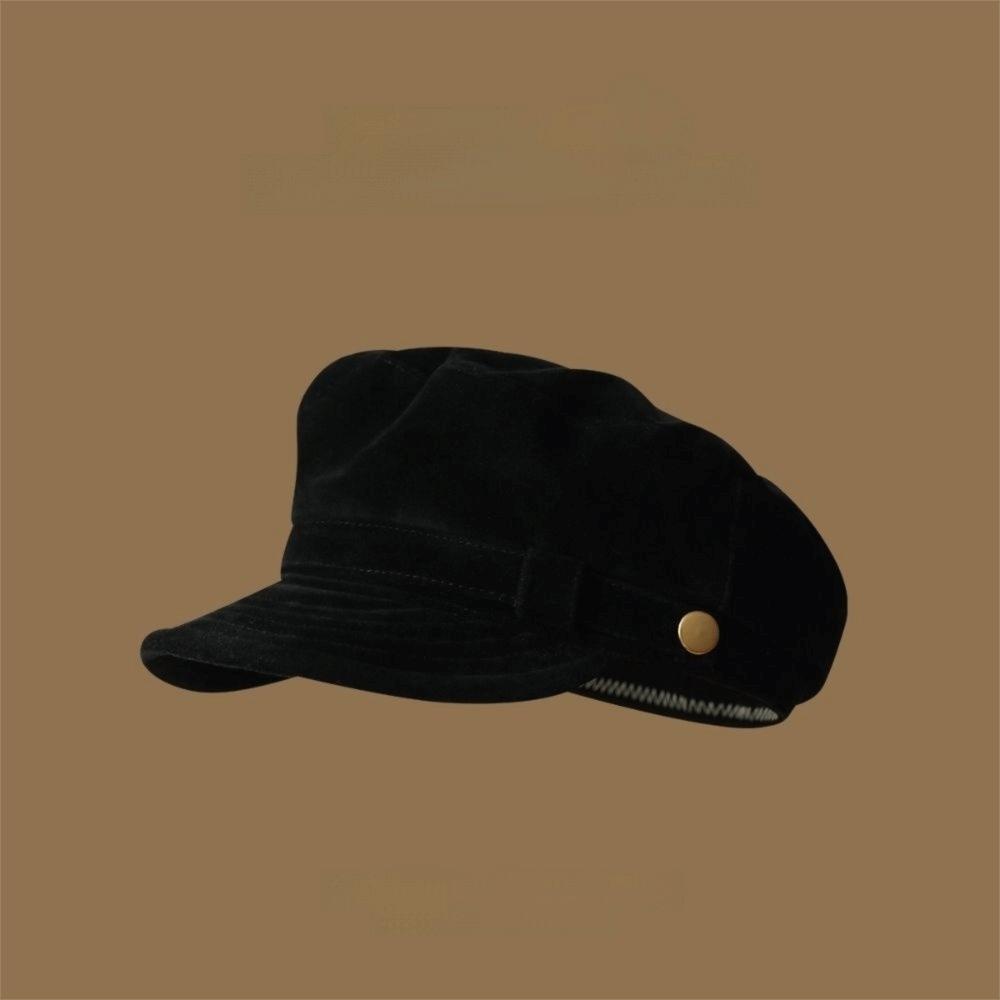 Gorra Plana de Algodón de Corte Casual Octogonal Sombrero Plano Retro para Mujer